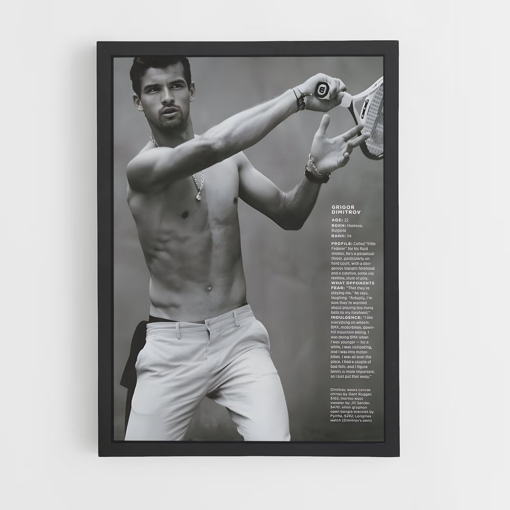 Poster Grigor dimitrov éclatants – affiche Tennis (vue 2)